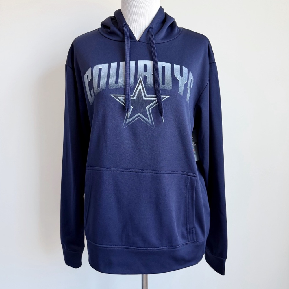 Dallas Cowboys NFL Hoodie Mens Size Medium Sweatshirt Navy Blue Fan Gear Gift